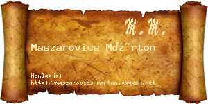 Maszarovics Márton névjegykártya